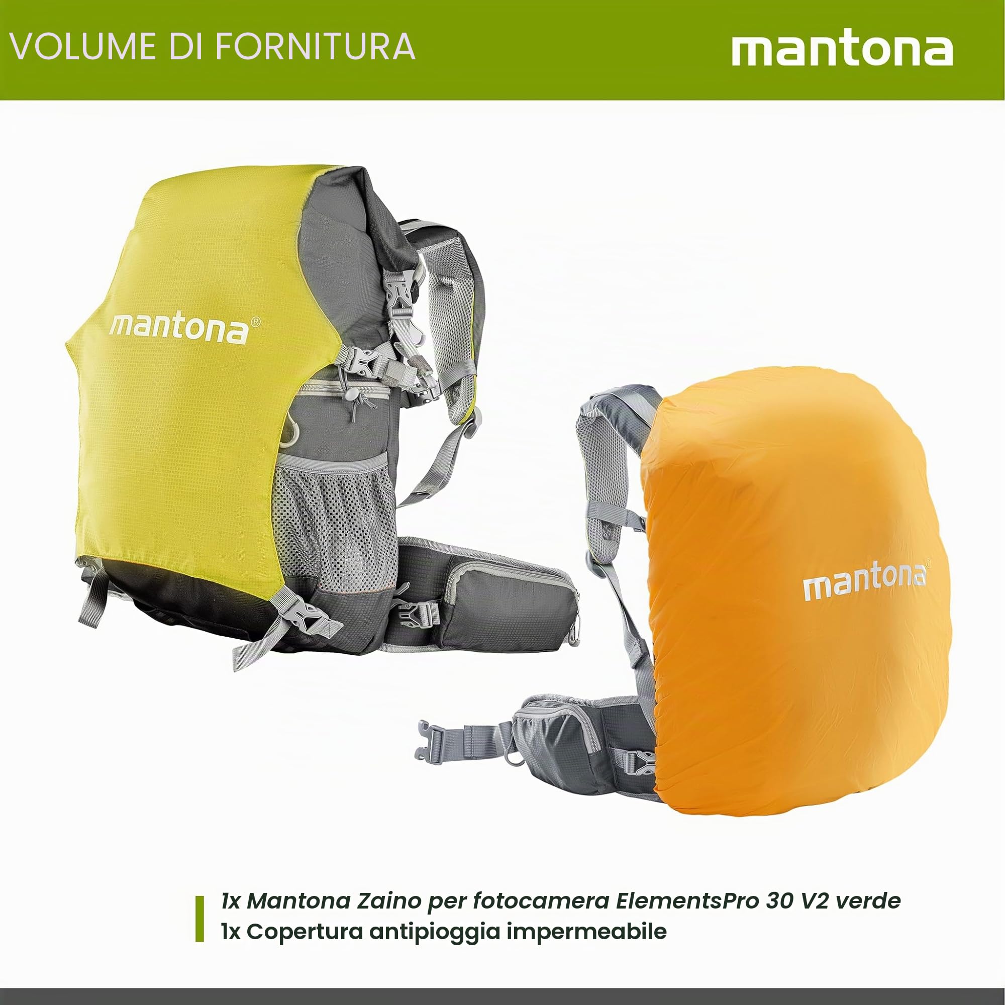 Mantona ElementsPro 30 - Zaino esterno per fotocamera DSLR o CSC