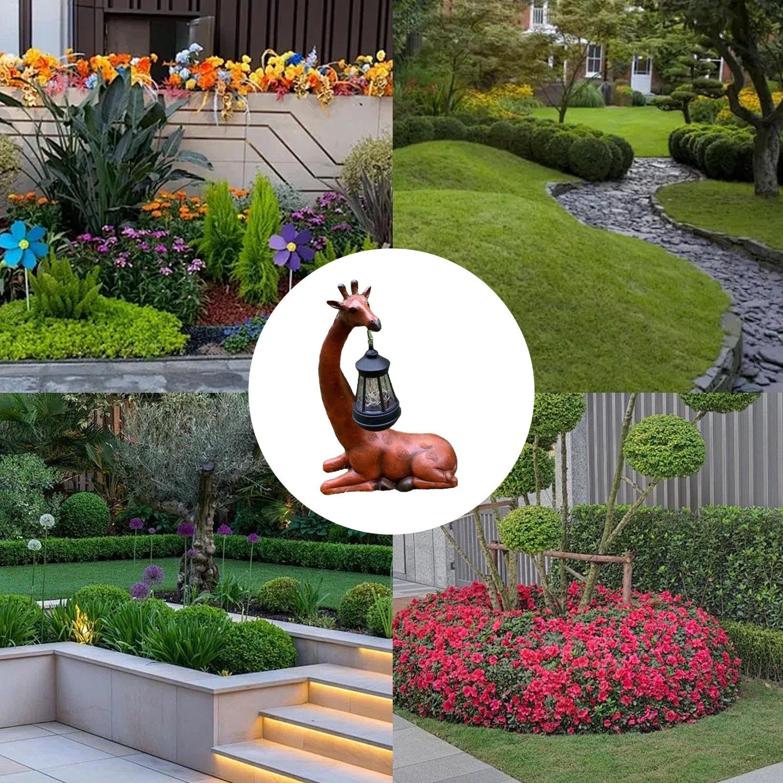 Estatua de Animales con luz Solar, estatuas de jardín con energía Solar - Figuras de esculturas de Jirafa Decoraciones al Aire Libre - Adorno de Resina, decoración de jardín Iluminado para | Figuras de esculturas de Jirafa Decoraciones al Aire Libre - de
