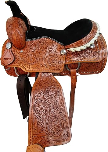Miniatura 7 de Western Trail Saddle Pleasure - Juego de tachuelas de cuero con herramientas florales para caballos, 15, 16, 17, 18 con cuello de pecho y riendas
