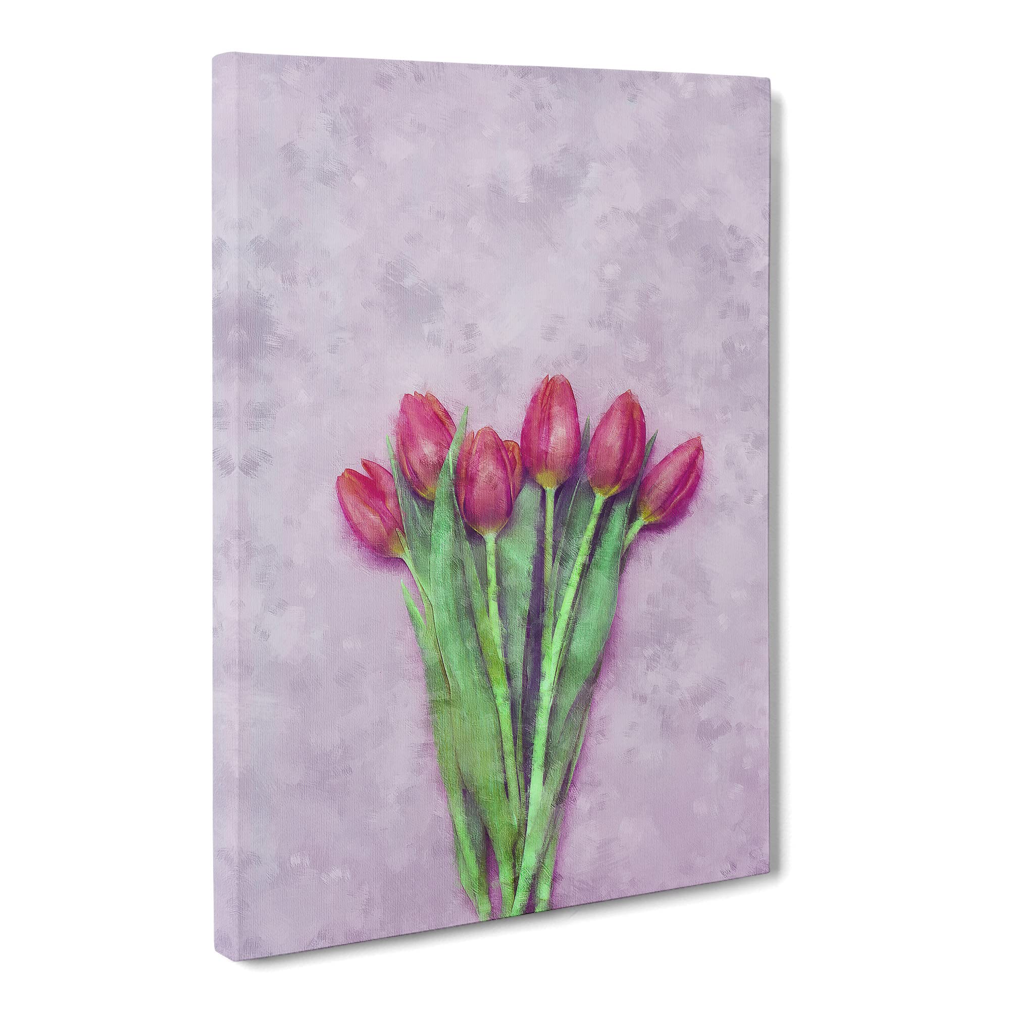 A Bunch Of Pink Tulips Canvas Print, Mixed, 25L x 50W cm