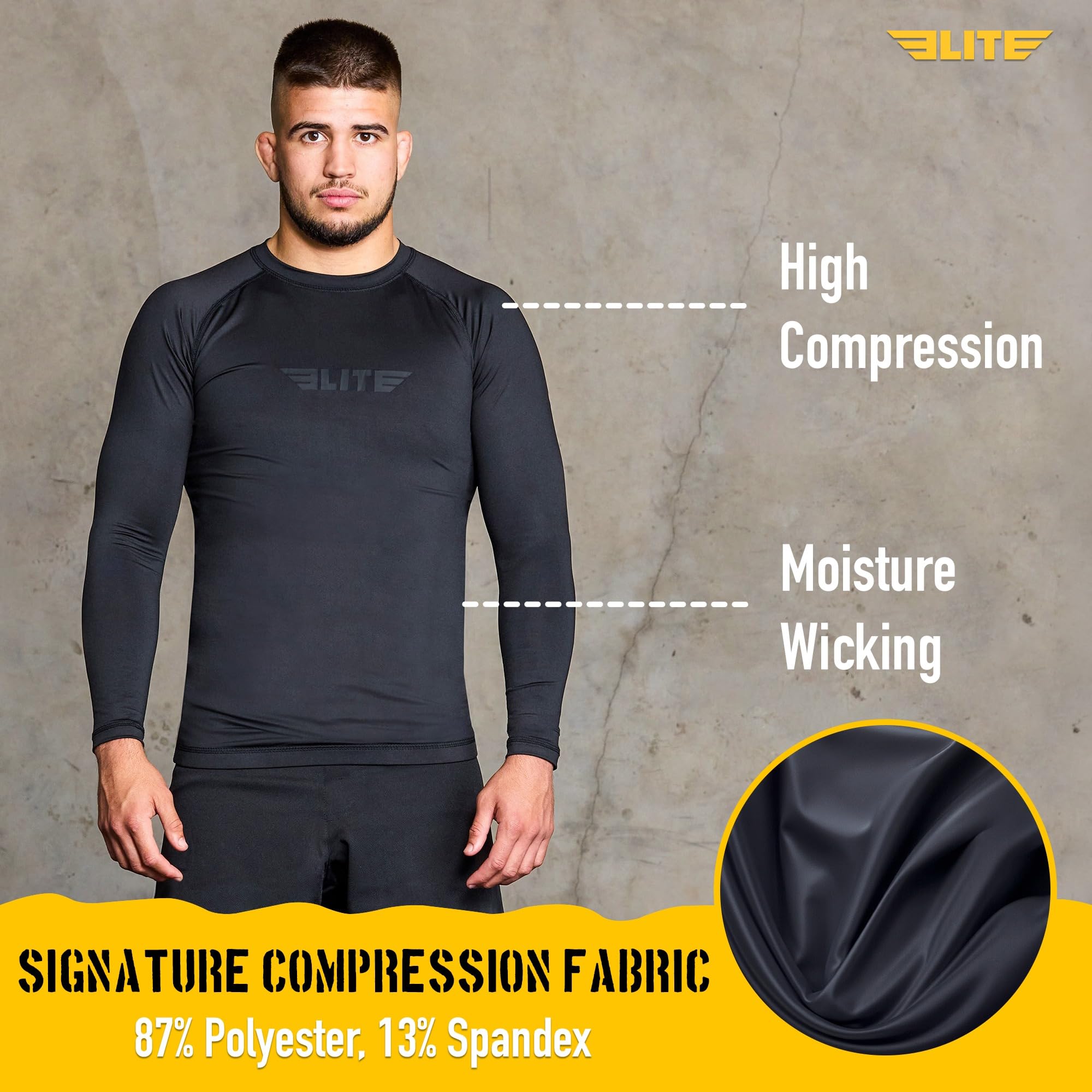 Elite Sports Herren Rash Guard래쉬가드.防晒霜protector De Cenizas.راش جاردמגן פריחהrash Guardrashguard Rashguard