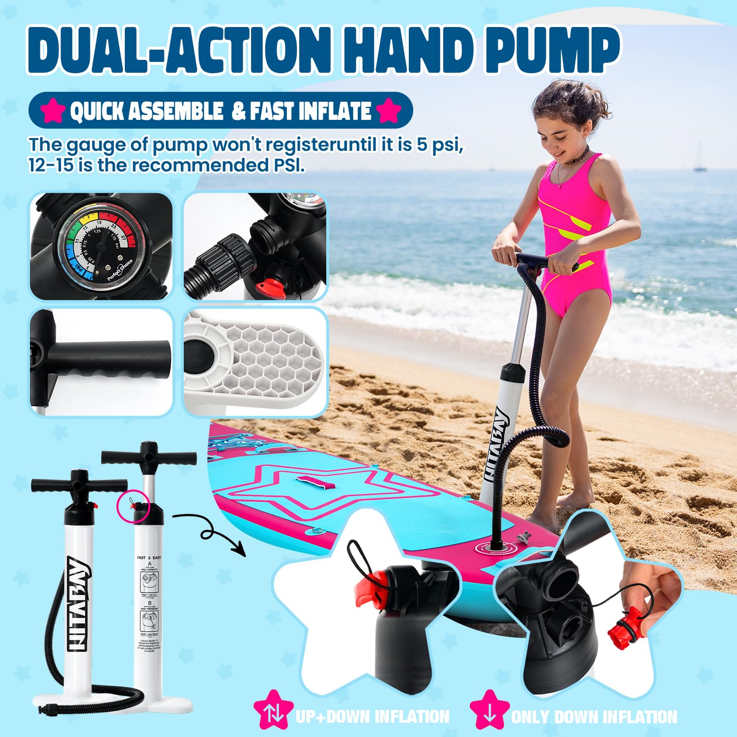 Tabla Paddle Surf Hinchable para Niños, Accesorios Completos para Niños Tabla Sup Hinchable 2,1m, 2,3m, 2,4 m, 2,9m Paddle Board, Multicolor Chica Tabla de Stand Up Paddling Board