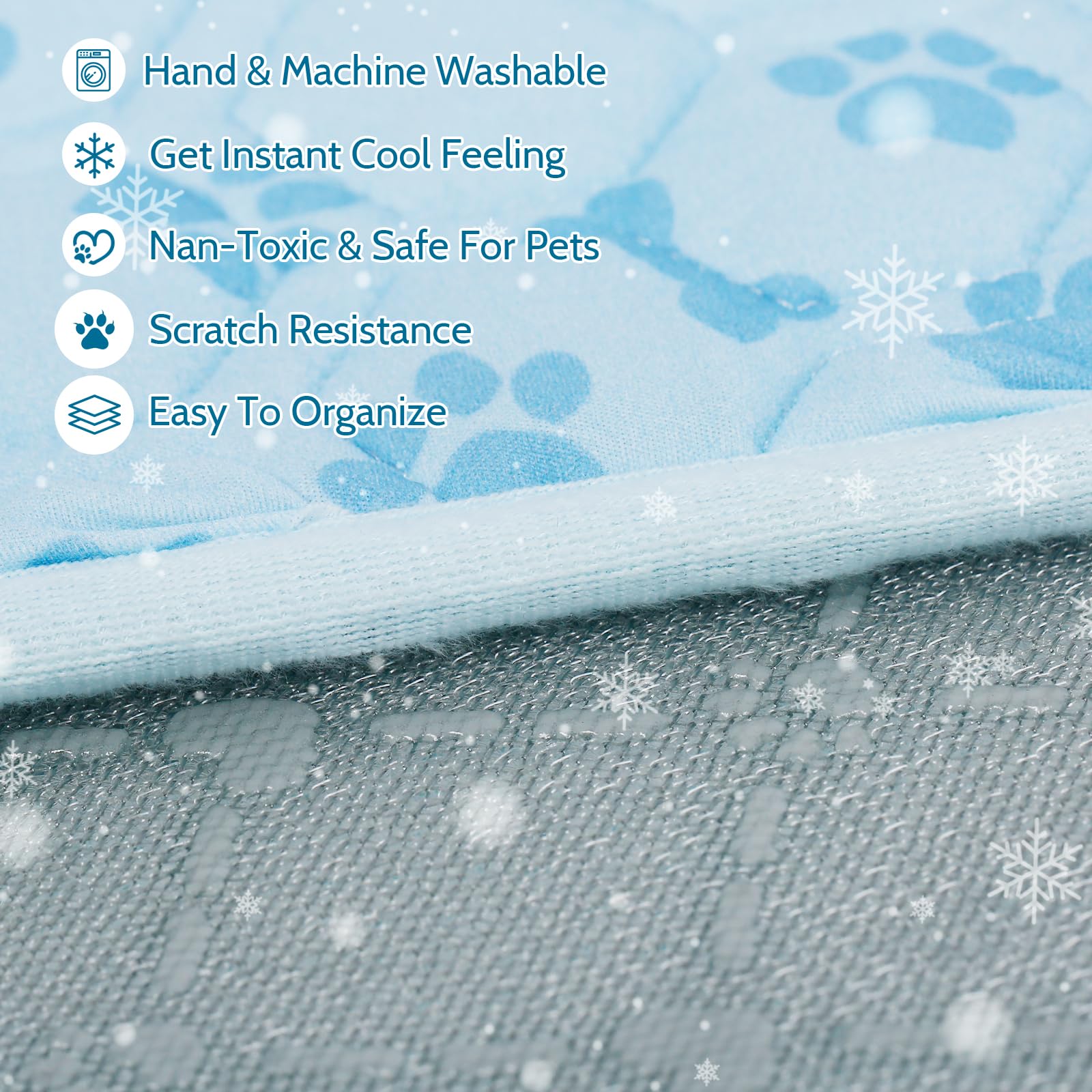 Alfombrilla de refrigeración para perros, almohadilla de refrigeración Q-Max 0.5 para perros | Ligero, portátil, no tóxico, lavable, ideal para cama de mascotas, jaula y coche para aliviar el calor del verano