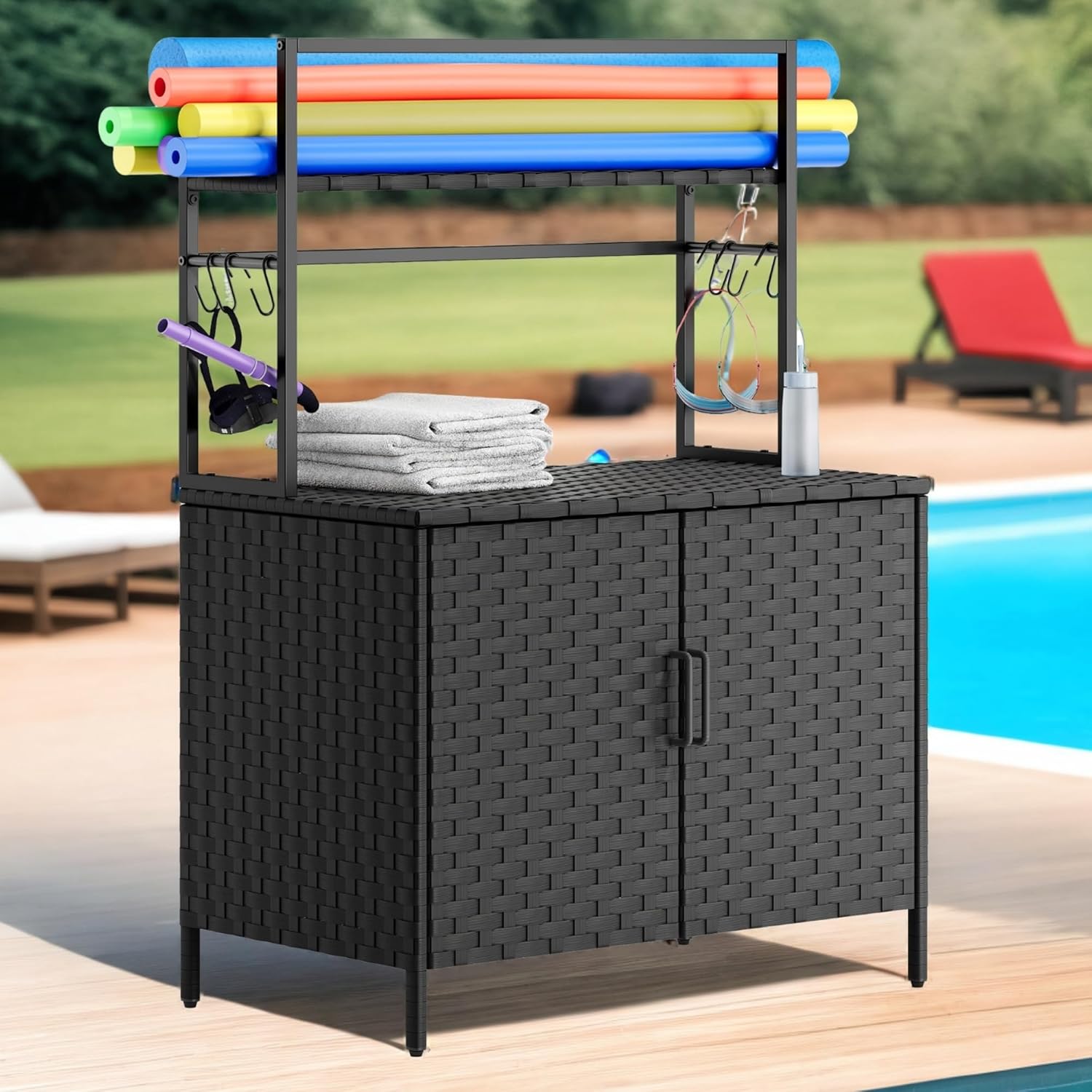 Amazon.com: DWVO Pool Float Storage, Poolside Organizer with Storage ...