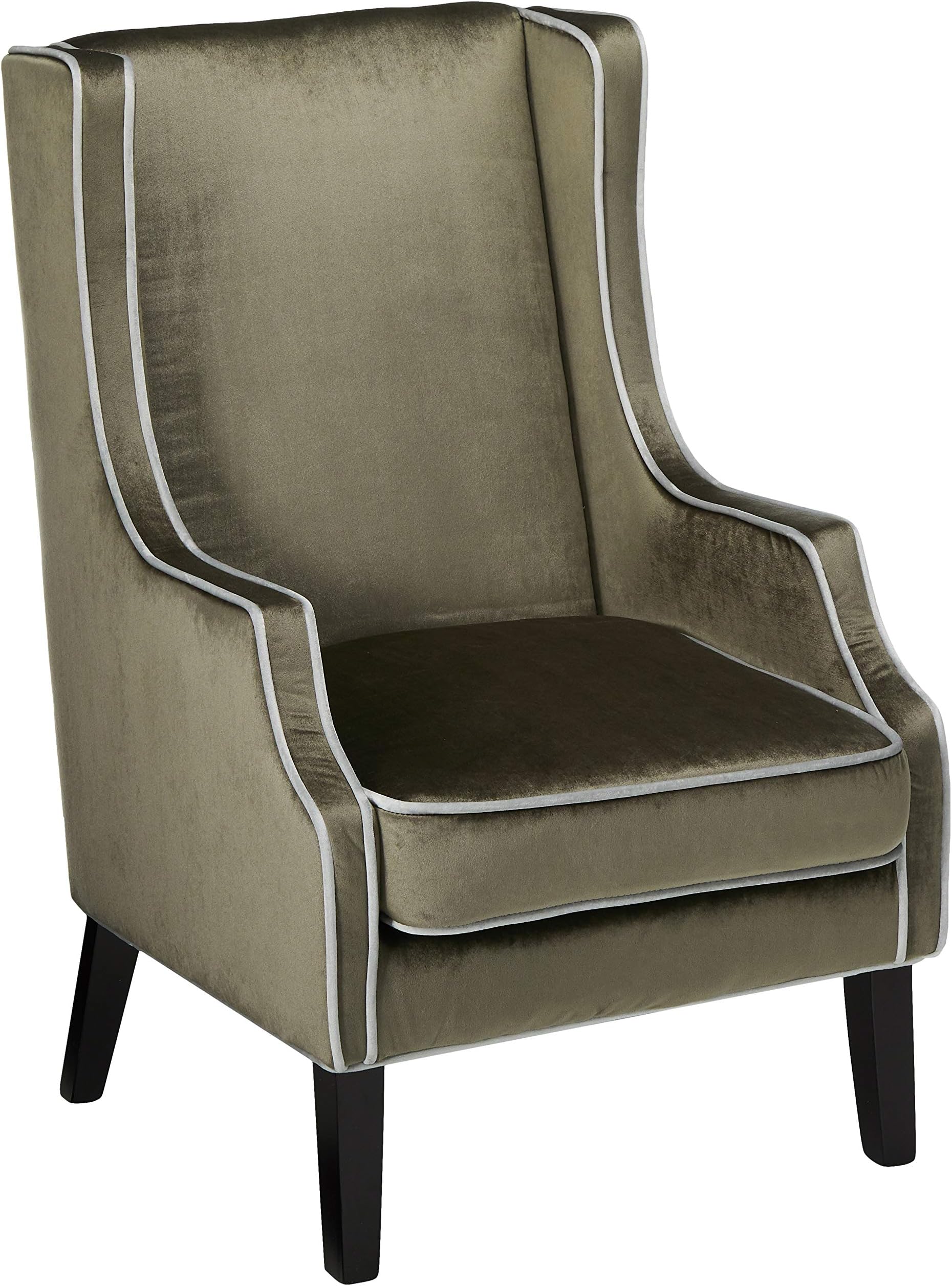 Amazon Com Christopher Knight Home Eddison Traditional Velvet Two Toned Club Chair With Accent Piping Grey Horizon Grey Espresso Furniture Decor