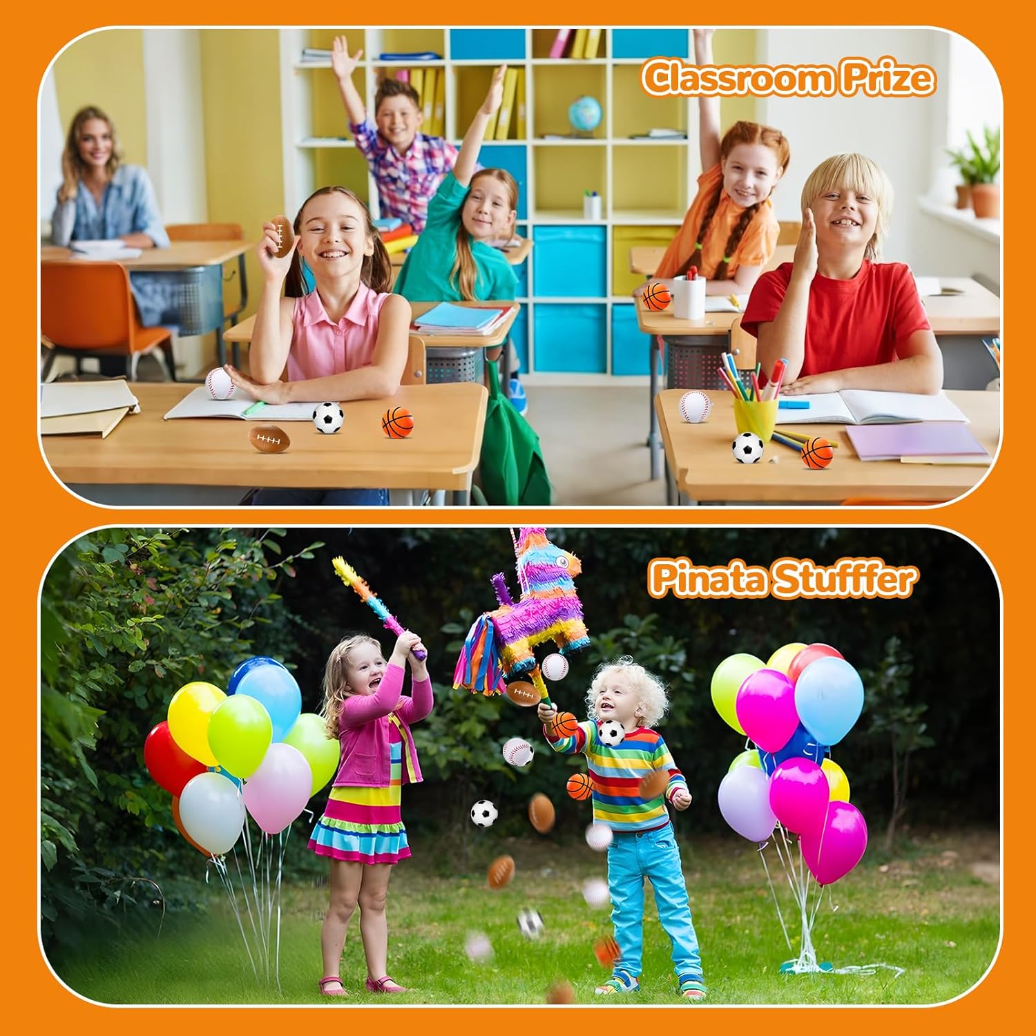 WELLVO Sports Party Favors 24 Pack 1.6 inch Sports Stress Relief Toys Goodie Bags Stuffers Mini Foam Fidget Toys for Stress Anxiety Relief Classroom Prizes Kids Return Gifts Birthday Party Favors - Image 4