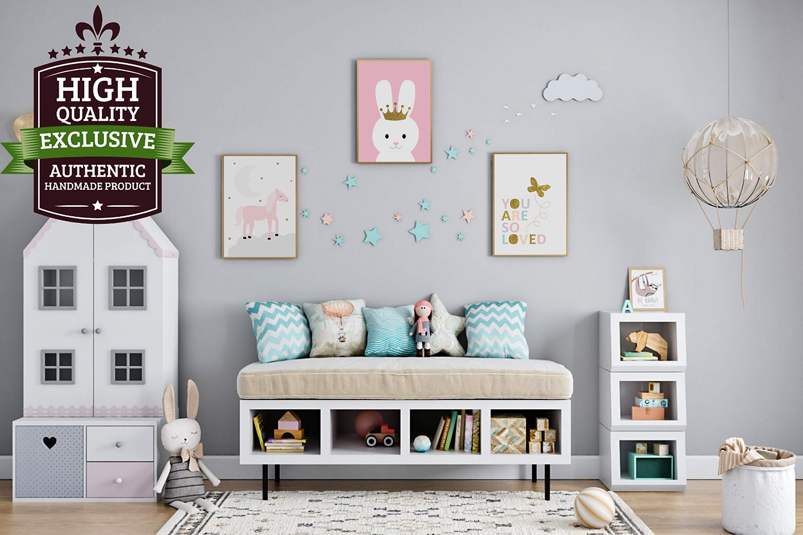 4Good Epictures Children's Room Decoration for Girls and Boys Modern Nordic Scandinavian Picture Set Wall Decoration Nursery Girls - Image 3