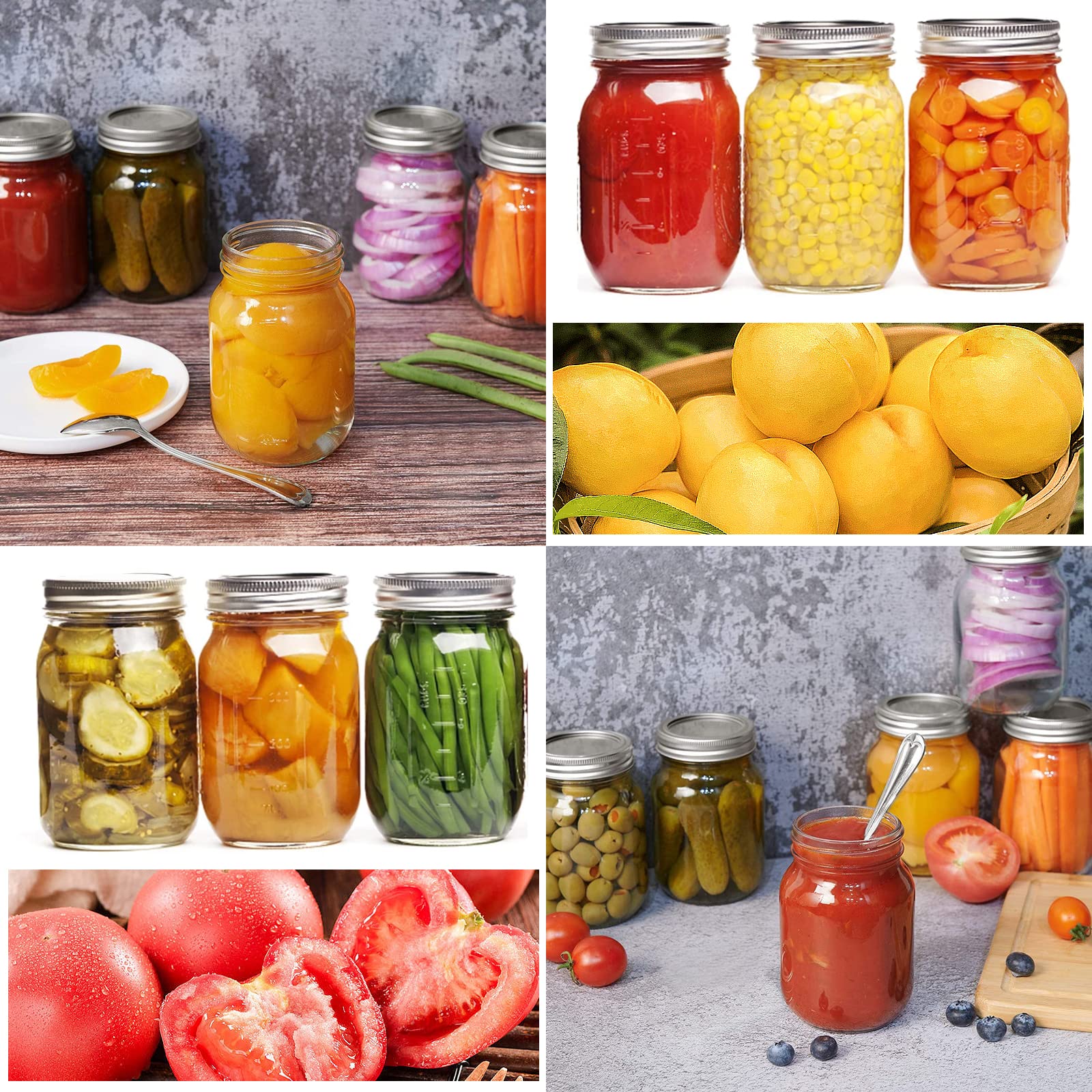 6 Barattoli Per Conserve 500 Ml - Vetro Ermetico Per Marmellate, Sottoli, Fermentazione - Foto 4