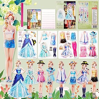 Magnetic Dress Up Dolls, Magnetic Princess Dress Up Paper Dolls, Magnetic Dress Up Dolls for Girls Ages 4-10 Learning Created Imagine Set Birthday Gift (Lea)