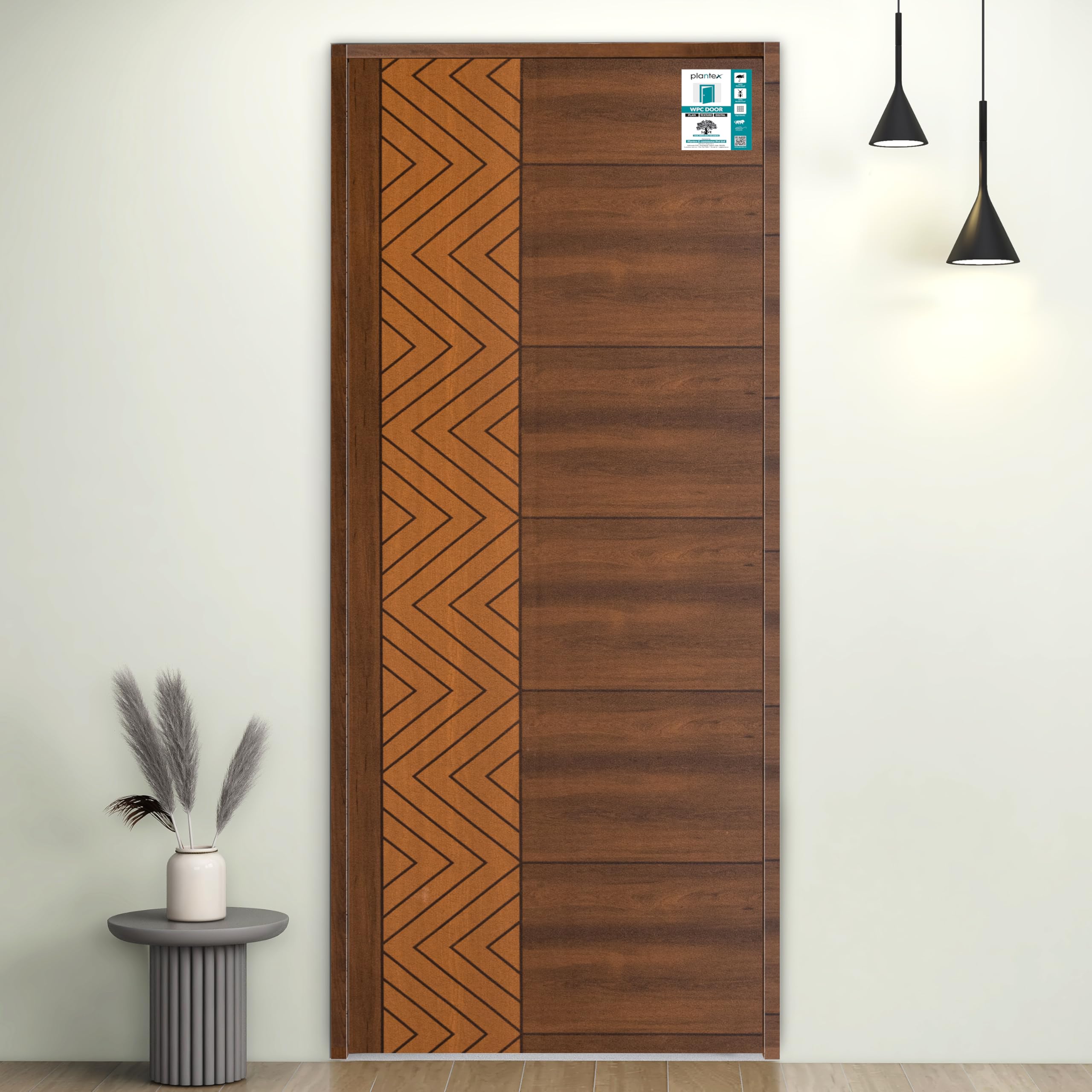 Plantex WPC Doors for Bathroom (30 mm - Thickness)/Termiteproof Bathroom Door/2.5x6.75 Feet Wooden Finished Door for Home/Balcony/Office/Kitchen, Density-550 (30x81 inch,24 kg- Ember Pattern) discount deal