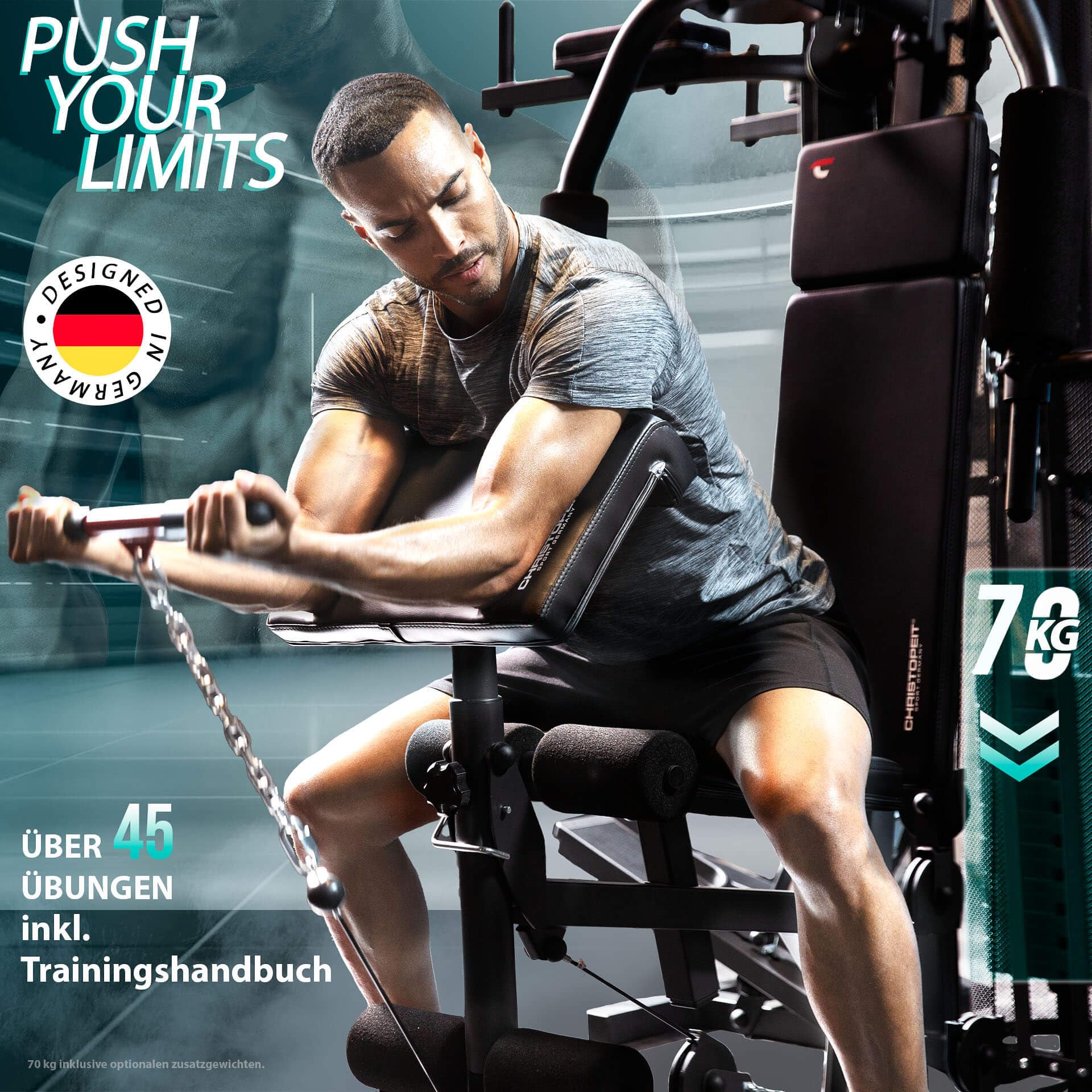 Christopeit Sport SP 5000 - Kraftstation für Oberkörper, Rücken, Schulter, Arme, Bauch, Beine - Multi-Gym
