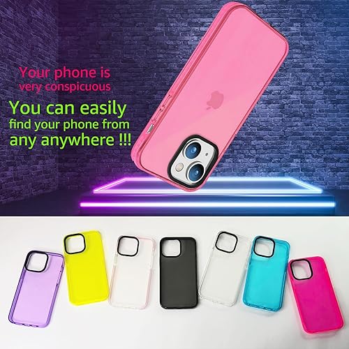 Miniatura 6 de Funda transparente neón para iPhone 14 de 6.1 pulgadas, bonito diseño retro vibrante para mujeres, accesorios de los años 80, funda protectora de