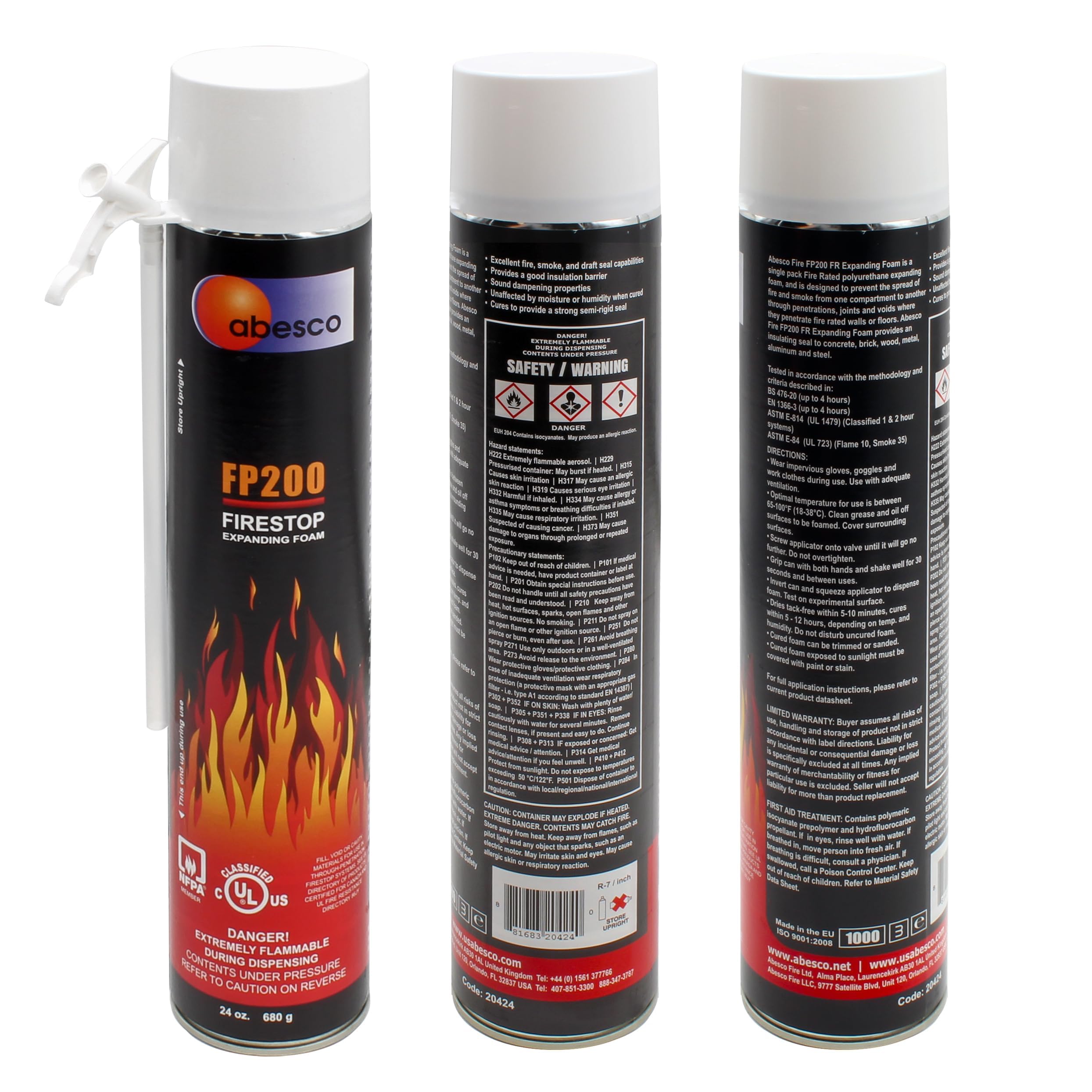 Amazon.com: Abesco FP200 Fire Rated Expanding Foam Firestop Flame