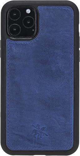 Vista 8 de Venito Lucca - Funda de piel compatible con iPhone 11 Pro (5.8 pulgadas), extra segura, con cubierta trasera acolchada, color negro rústico Negro