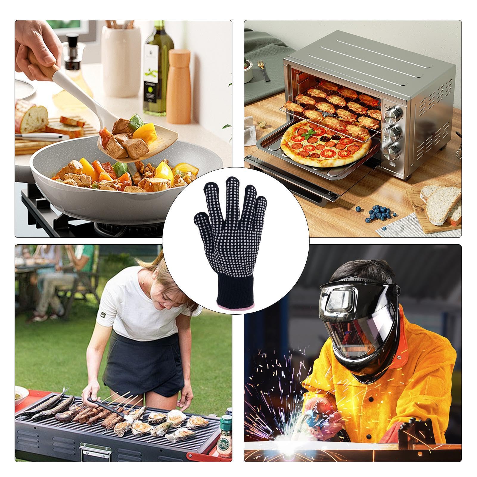 Hitzeschutz-Ofenhandschuhe zum Grillen – rutschfeste, hitzebeständige Küchenhandschuhe