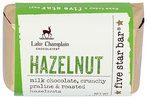 LAKE CHAMPLAIN CHOCOLATES Barra de avellanas 5 estrellas, 1.8 oz