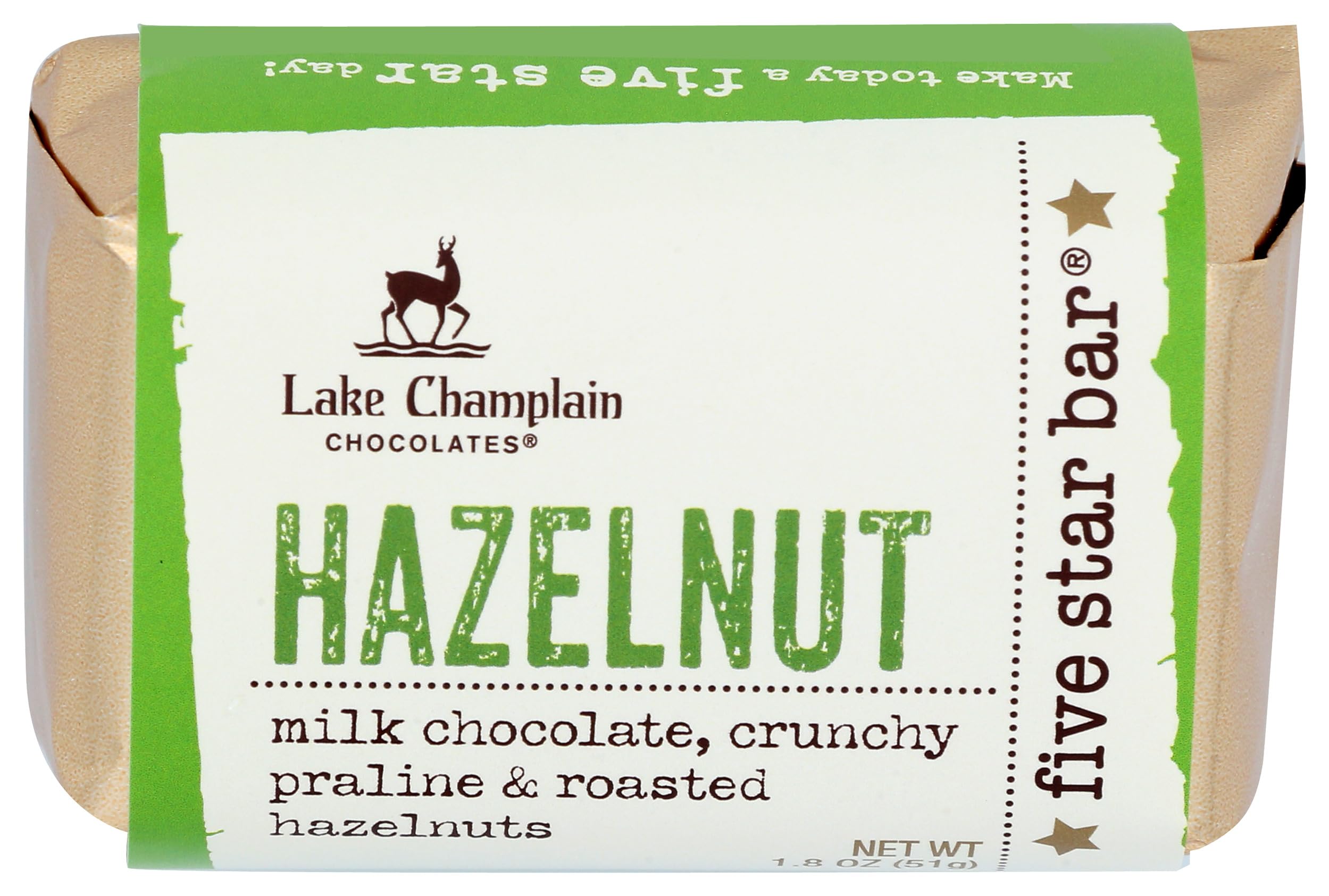 Amazon.com : LAKE CHAMPLAIN CHOCOLATES 5 Star Hazelnut Bar, 1.8 OZ
