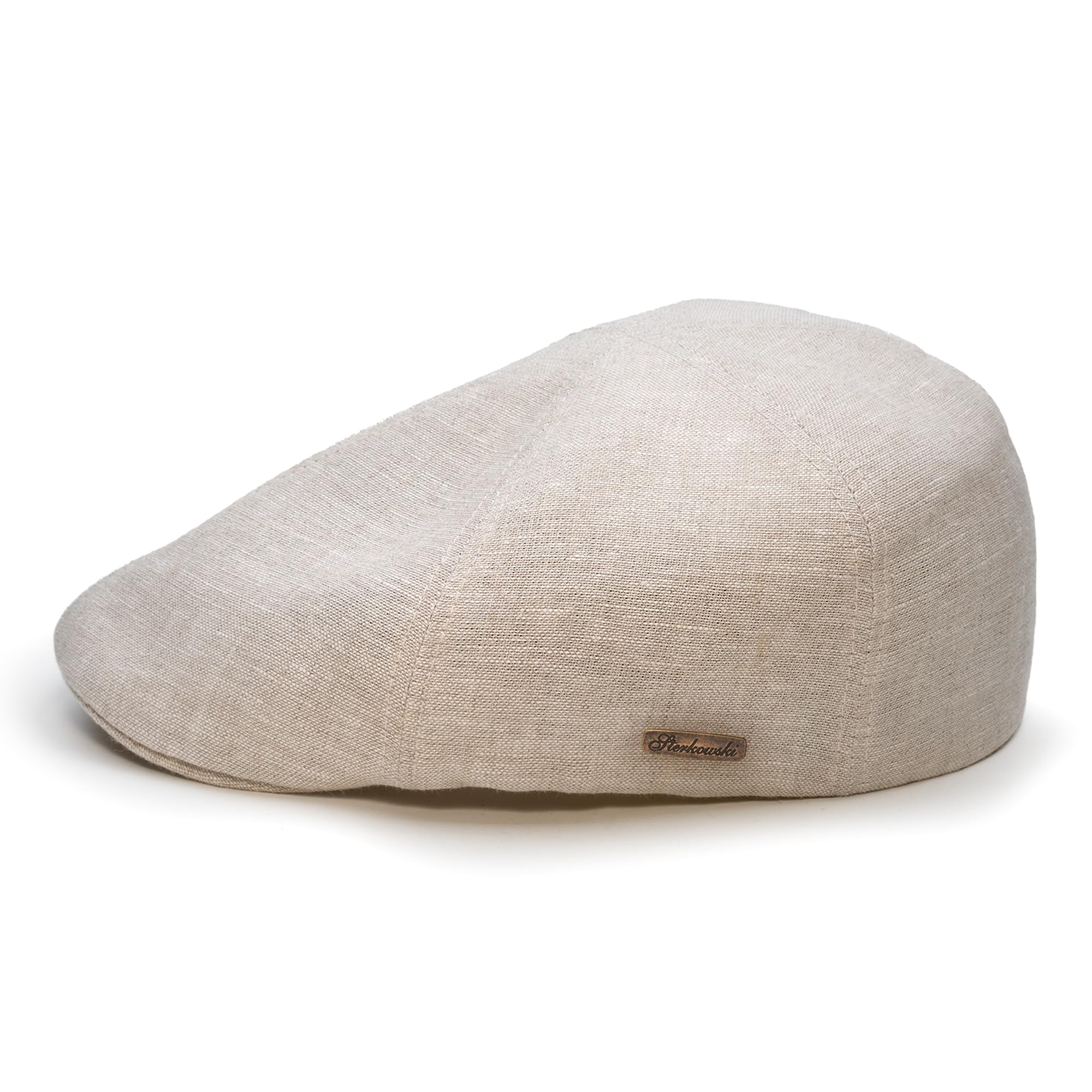 Sterkowski Men's Beige Rusty | 100% Linen Flat Cap For And Wo | Newsboy Driving Gatsby Ivy Irish Scally Cabbie Peaky Scully Paperboy Summer Duckbill 6 Panel Cabby Newspaper Cab Driver 58 Cm
