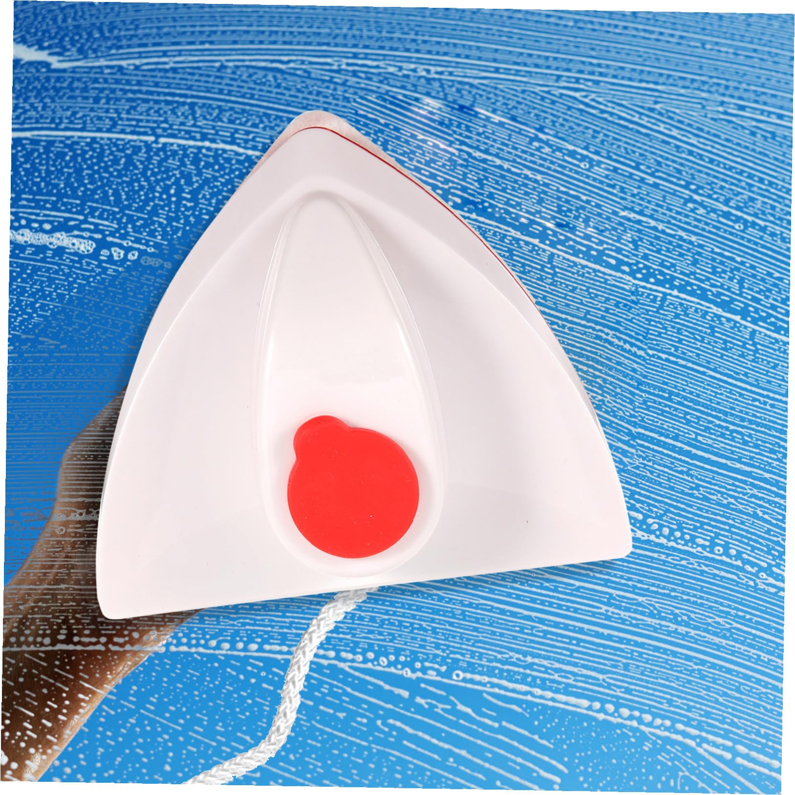 Limpiacristales Magnético de Doble Cara, Cepillo Triangular para Limpiar Vidrios, Abs y Imán, Blanco, para Cristales y Ventanas de Dormitorio, Uso Doméstico