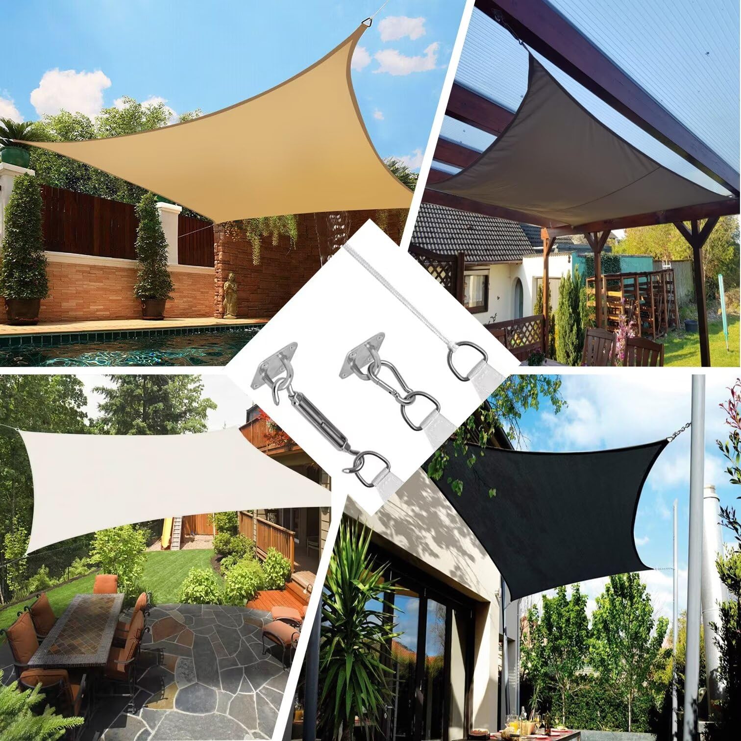 seilbefestigung sonnensegel Rechteckiges Sonnensegel, wasserdicht, UV-geschützt, mit Befestigungsset, für Außenbereich, Garten, Terrasse, Party, Hinterhof, Camping, 95 color:Fresh Green Rock Machine Gravelride CRB SRAM Force/Eagle AXS