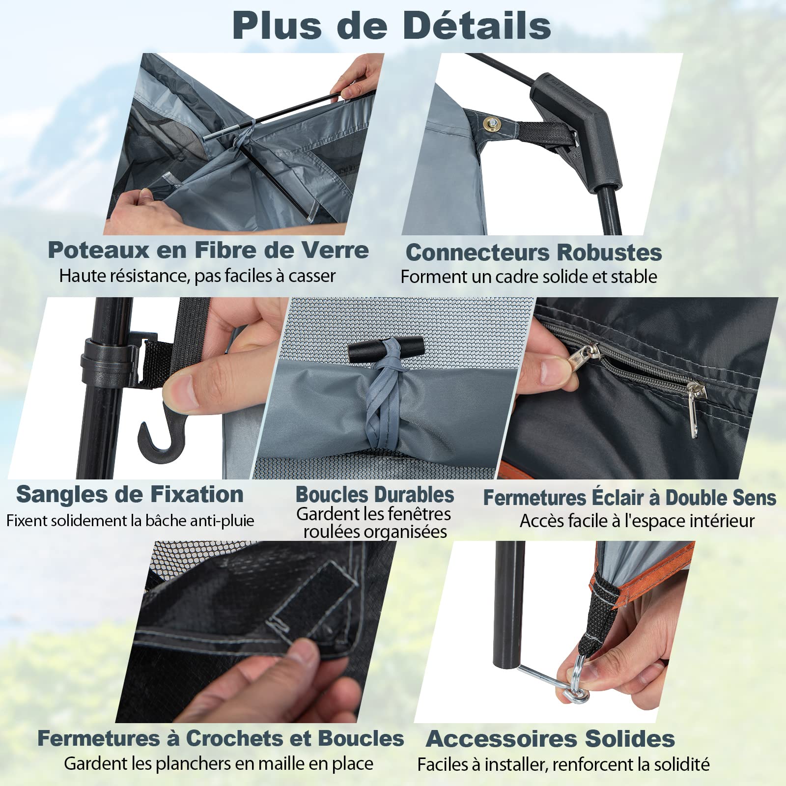 COSTWAY Tente de Douche de Camping pour 2 Personnes avec Bâche de Pluie Amovible, Tente de Vestiaire Portable en 2 Parties avec Sac de Transport Corde à Linge 210x107x210CM