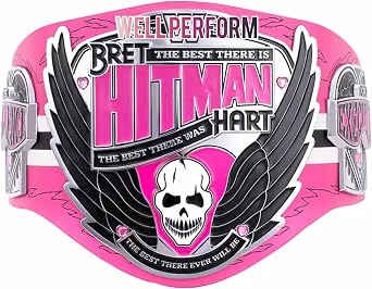 Bret Hart Hitman World Heavyweight Wrestling Championship Title Belt Replica, Universal Championship Title Belt - Adult Size, 2mm