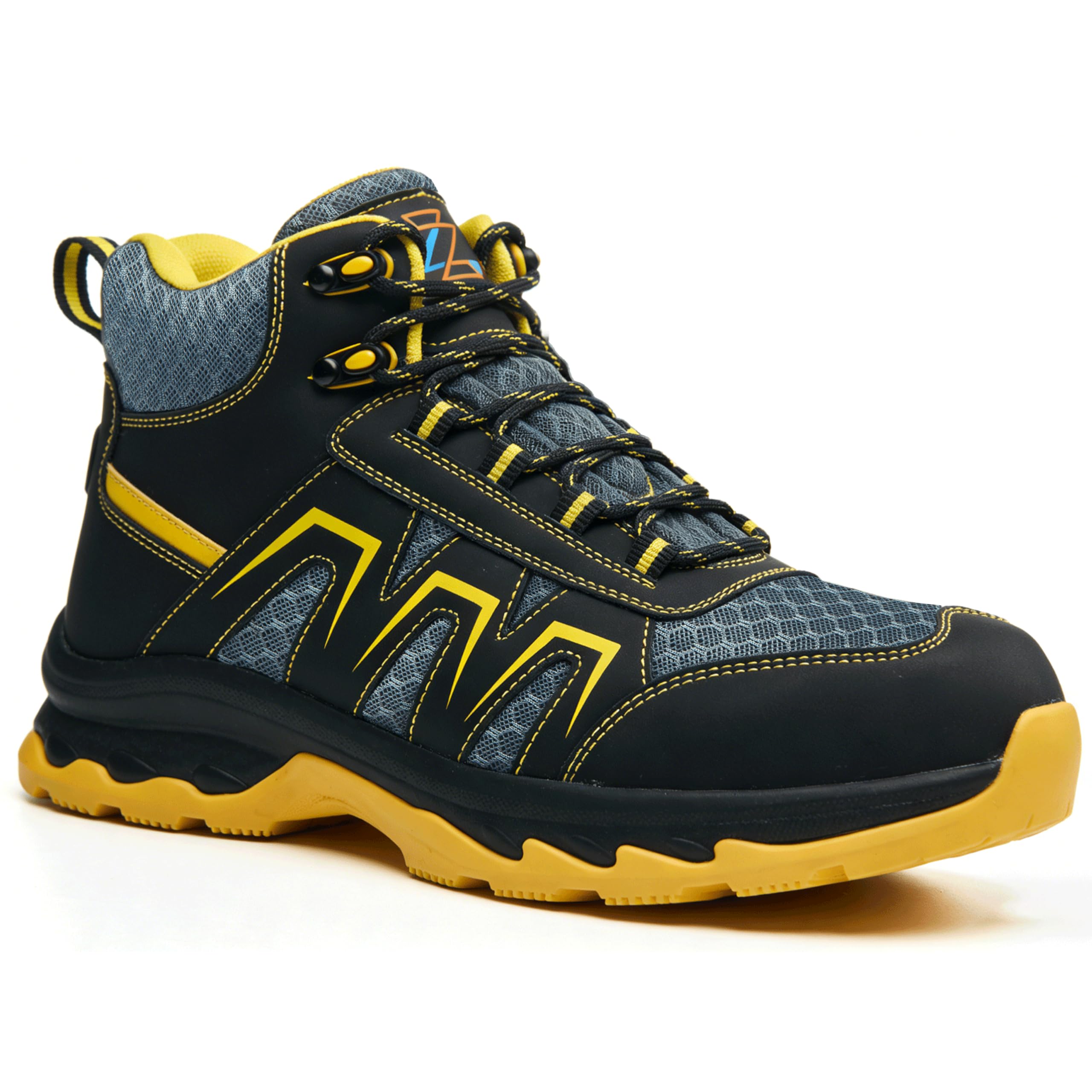 ZZR S1P ESD Chaussures de Sécurité Homme Femmes ESD Dissipateur Statique | Chaussures de Travail Moyen-haut Antidérapant Confortable Respirant Bottes de Sécurité Électronique Textile Construction