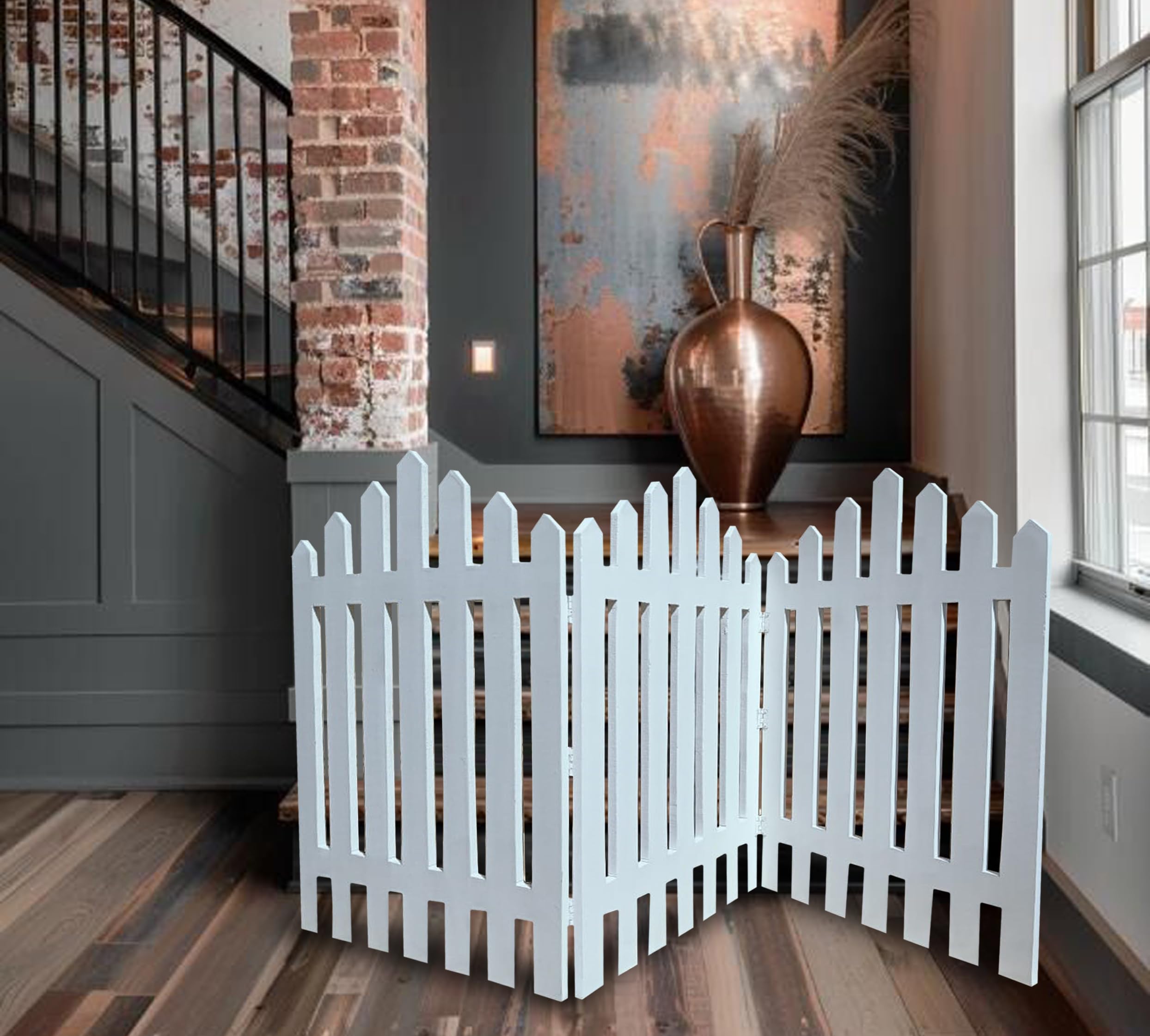 Wood is Used to Make Wall dividers, Hallway partitions, Kitchen partitions, Living Room partitions, and Pooja Room partitions. Three Panels. (White Wash)-image-42