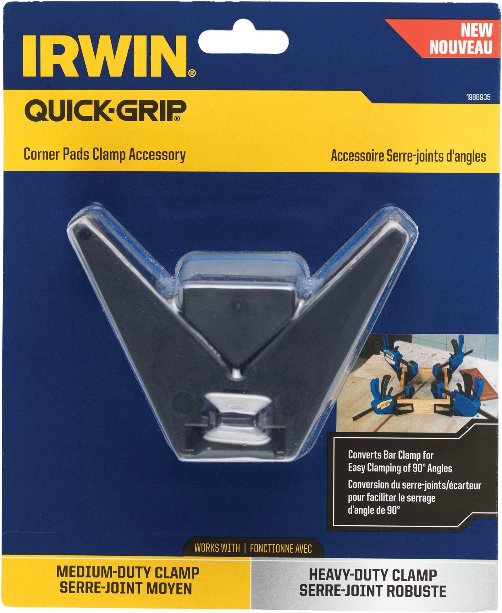 IRWIN 1988935 QUICKGRIP Corner Clamp Pads for OneHanded Bar Clamps