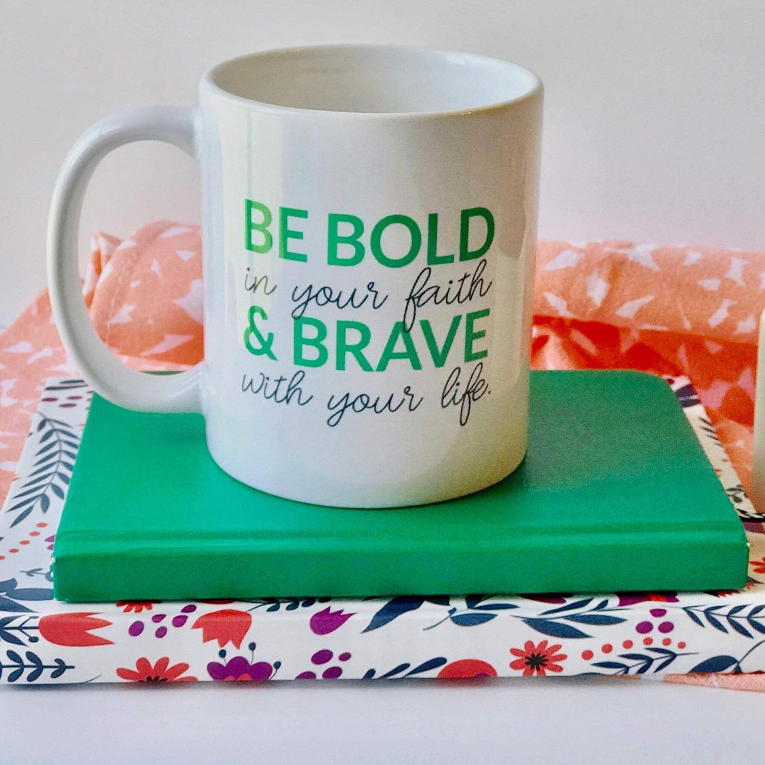 Be Bold Be Brave Inspirational Coffee Mug Illustrated Faith