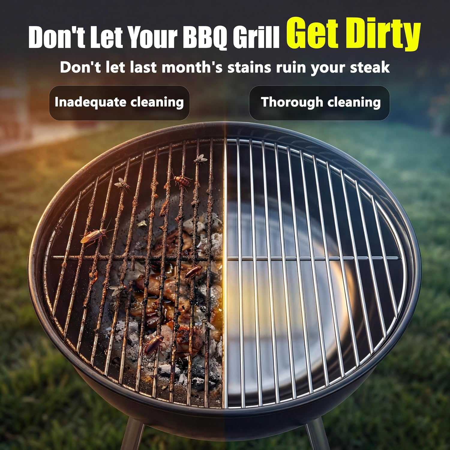 Electric BBQ Grill Brush Rechargeable with Anti-Lock Motor, 2000mAh for 2-Hour Run Time, Dishwasher Safe Head, Saves 80% Cleaning Time & Reduces Wrist Strain, Cleans Hard Corners