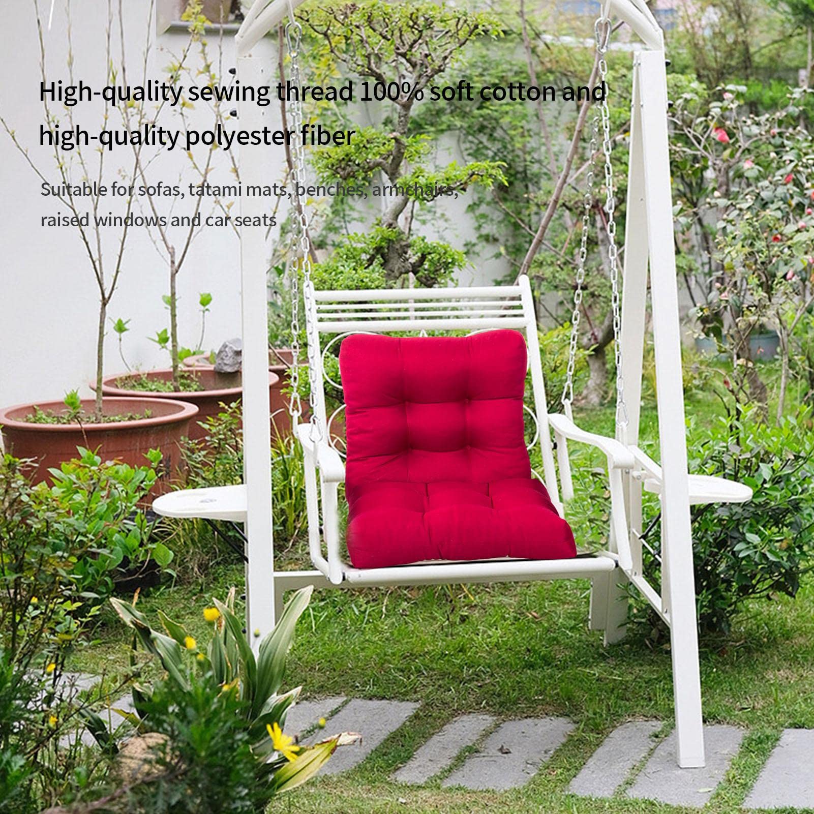 Outsunny Set 2 Cuscini Impermeabili per Sedia a Sdraio da Giardino