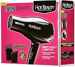 Hot Beauty 1875 Ceramic Styler Hair Styling Blow Dryer 2 Attachments Included Lightweight and Fast Dry Multi Heat Speed Setting Perfect Size for Home or Travel