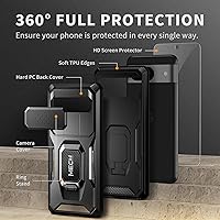Vista 6 de TONGATE Funda para Google Pixel 8 con funda para cámara deslizante, funda Pixel 8 con soporte de anillo, grado militar, resistente a prueba