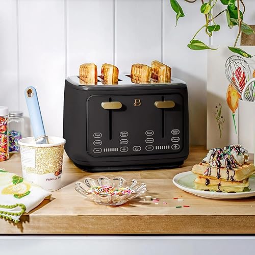 Miniatura 2 de Hermosa tostadora de 4 rebanadas con pantalla activada por tacto, acabado mate suave, ranuras autoajustables extra anchas, 7 ajustes de tostado,