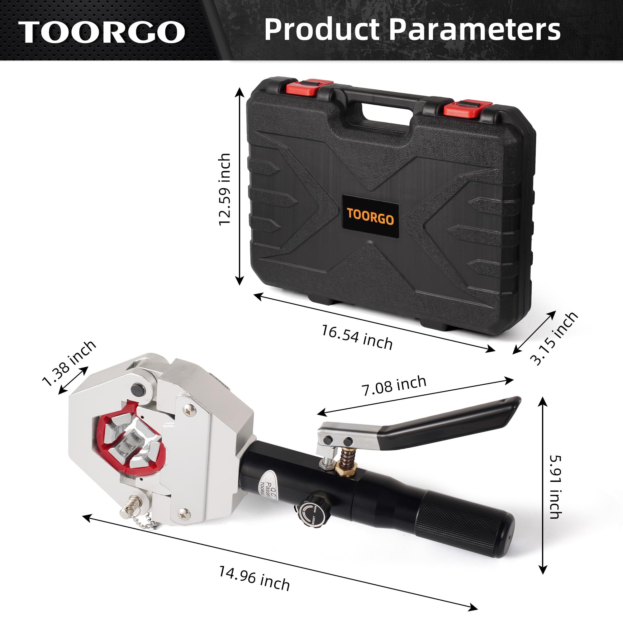 Kydra-Krimp 71500 - Kit de crimpadora manual de manguera de CA con 7 troqueles, herramienta de crimpado de reparación de aire acondicionado hidráulica para accesorios de CA y BH, Kydra-Krimp