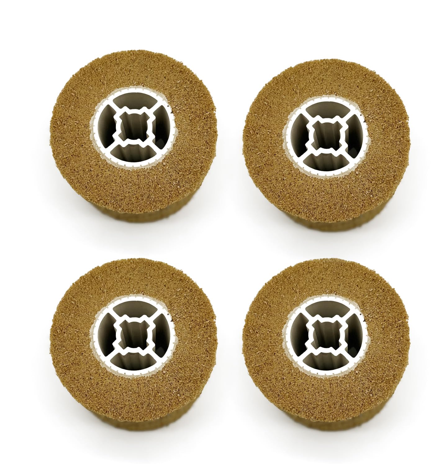 4 Pcs 120 Grit Abrasive Drawing Burnishing Wheel, Finishing Drum Polishing Wheel, 4.7" x 4" Surface Conditioning Tool Drum for Metal, Wood