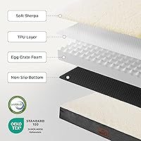 Vista 5 de Bedsure - Cama ortopédica extragrande para perros, con funda extraíble lavable, tapete de espuma con forma de huevera para jaula de mascota, apta