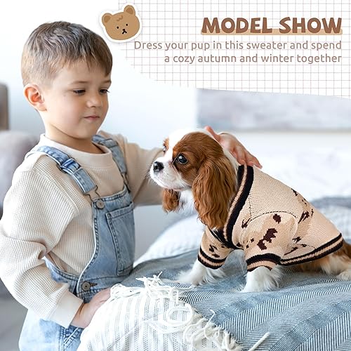 Miniatura 3 de XGDMEIL Suéteres de punto para perros, ropa de gato para mascotas, perros pequeños, medianos y grandes, cálido para otoño e invierno, suéter para