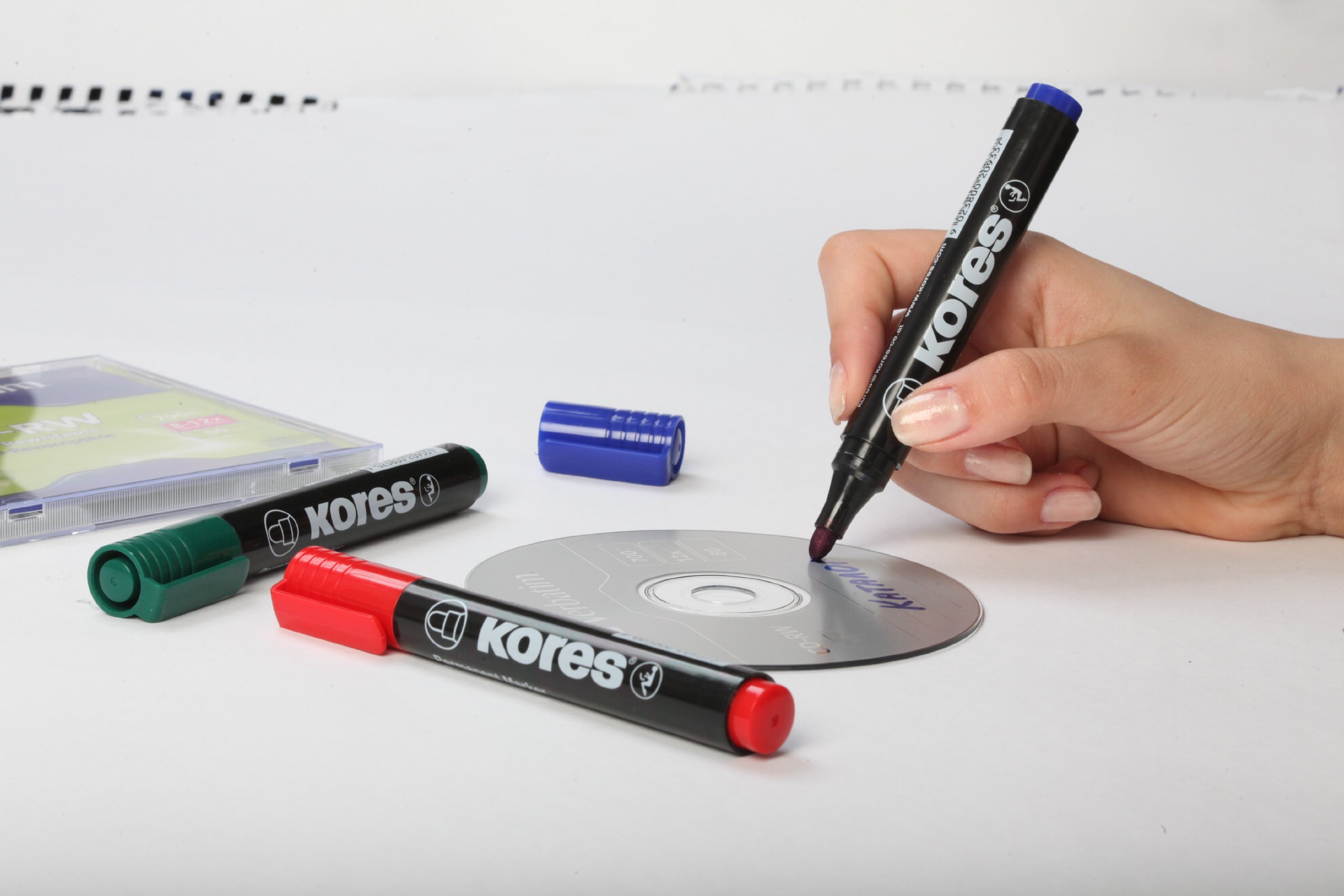 Stock Bureau - KORES Marqueur Pour Tableau Blanc Pte Ogive 3mm Bleu