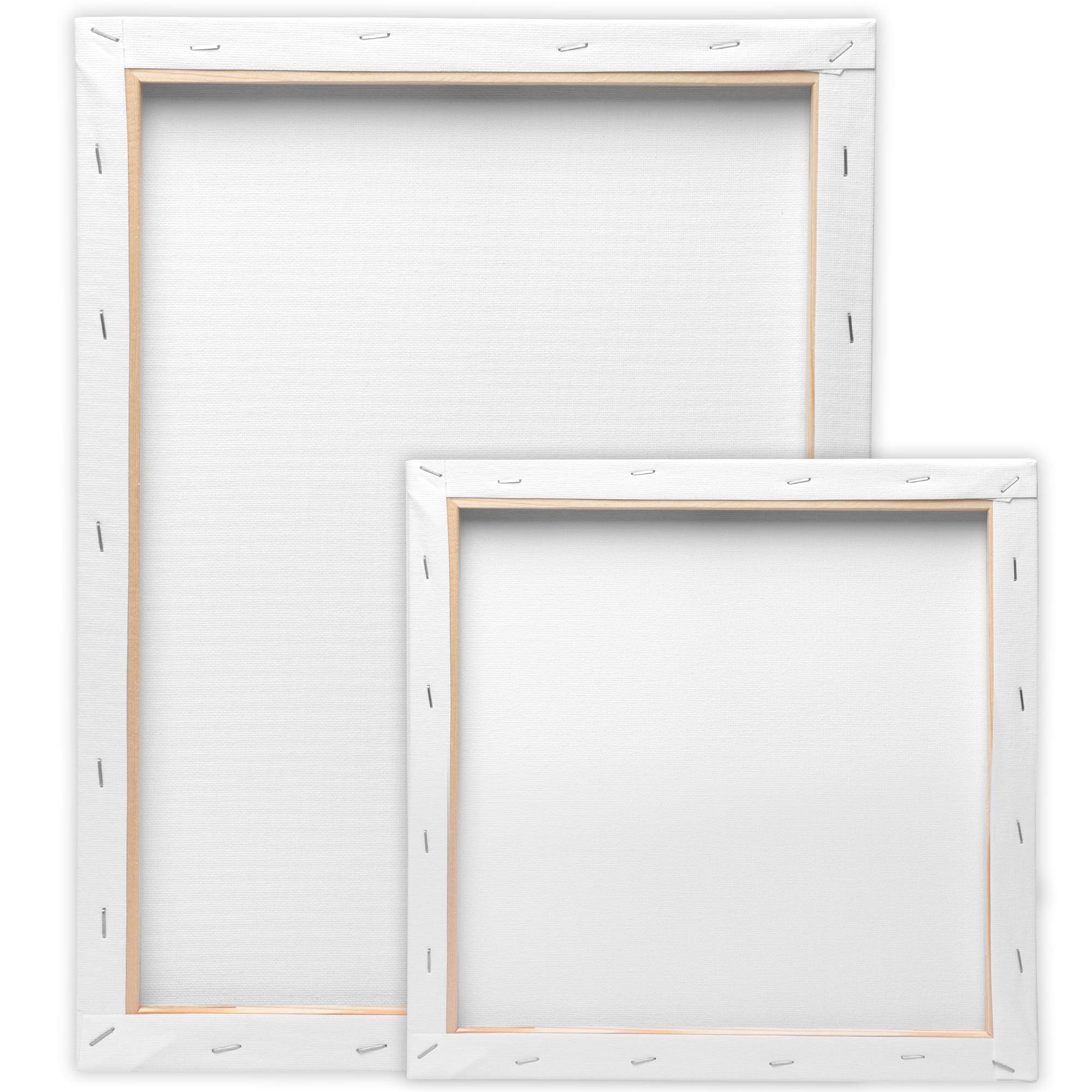 Artina Set da 10 Tele per Pittura 5x 30x40 cm & 5x 20x20 cm Serie Akademie - 100% Cotone Bianco 280g/m² - Telaio in Legno Certificato FSC - non si deforma