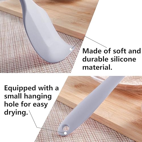 Miniatura 5 de DUFEIMOY - Espátula de goma gris para uso en cocina, espátulas de silicona de 10.8 pulgadas para cocinar, resistentes al calor, espátula de cocina