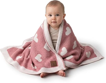 Alina Baby yumu ak  rg  battaniye, 80 x 100 cm. Sevimli kalpler, yumu ak ve nefes al r,  ko-Tex sertifikal , hafif ve sevimli, yeni do anlar, k k  ocuklar,  ocuk yata , bebek arabas