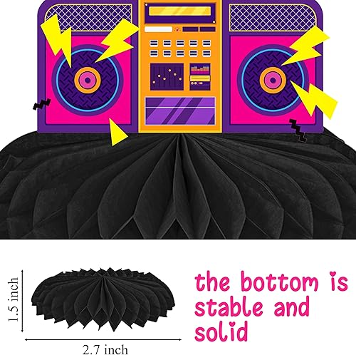 Miniatura 5 de 12 centros de mesa retro de panal de los años 90, centros de mesa de los años 90 para decoración de fiesta de regreso a los años 90 para fiestas de