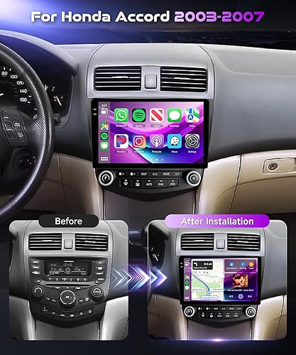 Miniatura 9 de Para Honda Accord 7th 2003 2004 2005 2006 2007 Android Car Stereo con Carplay inalámbricoAndroid Auto 10.1 "Pantalla táctil Autoradio Soporte WiFi