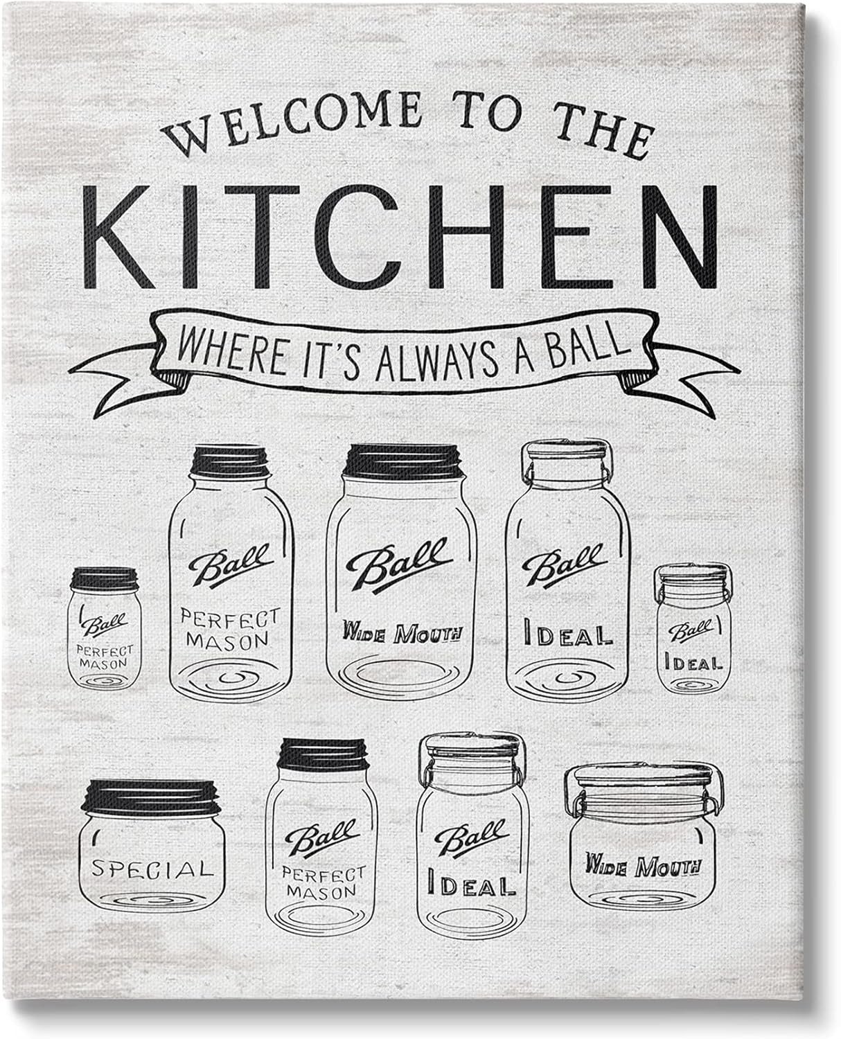 Stupell Industries Kitchen Where It's A Ball Pun Country Jars