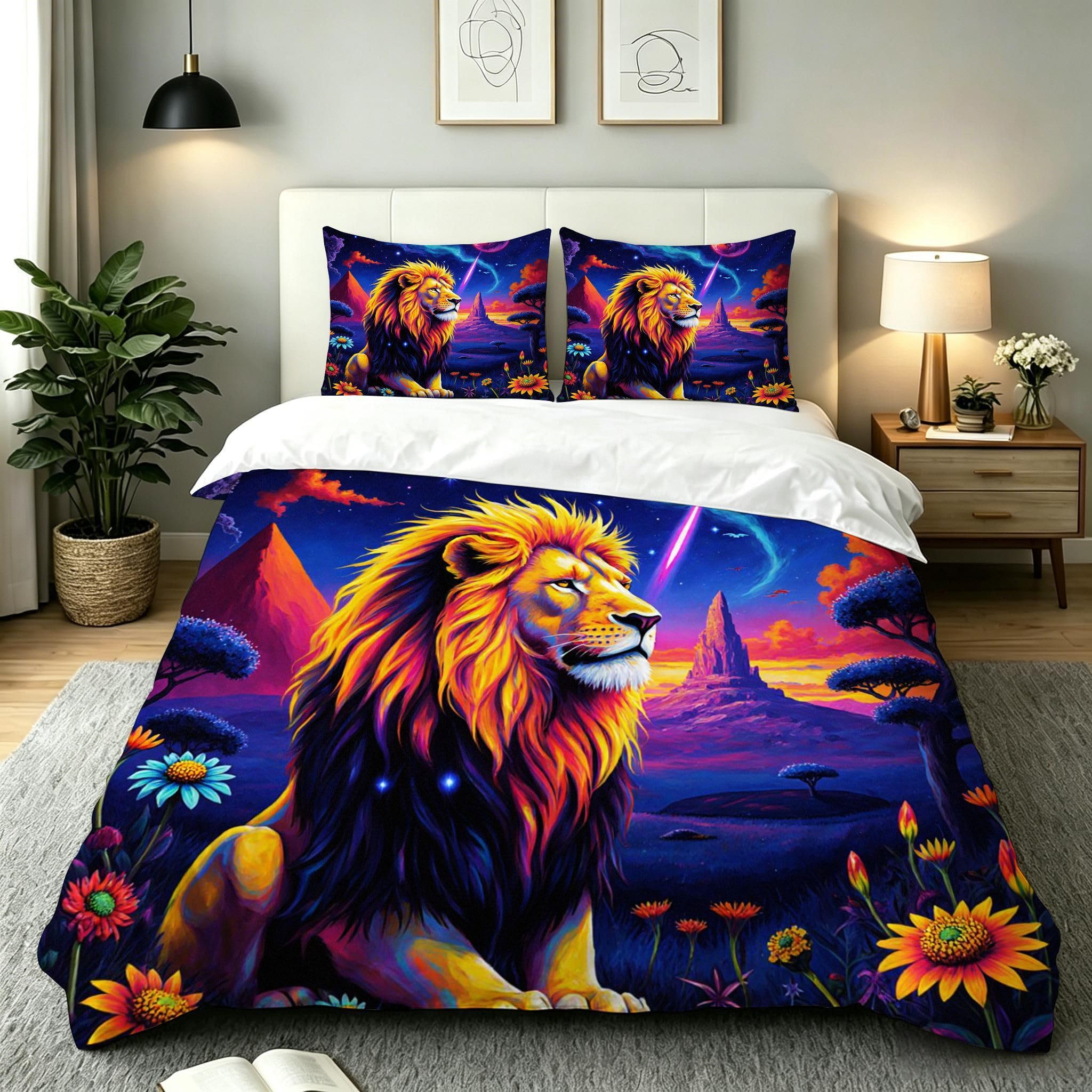 Funda Nórdica Cama 180, 240x260 cm León Amarillo, AQ2238