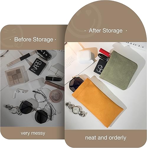 Miniatura 6 de GIWULAKY Pequeña bolsa de maquillaje portátil, sin cierre automático de cremallera pequeña bolsa de cosméticos, Rosado, Mini bolsa de cosméticos con