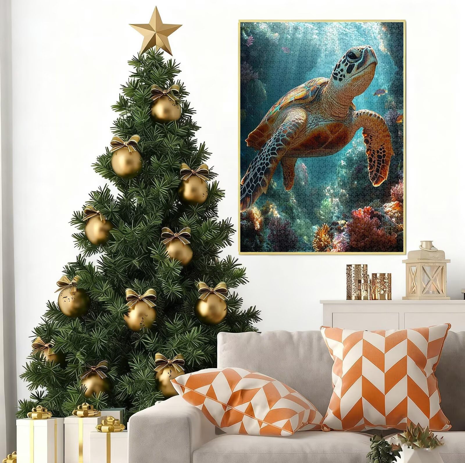 Puzzle 2000 Pezzi per Adulti, Puzzle Animale in Legno per Adulti, Puzzles Tartaruga marina Impegnativi, Giochi Educativo per Famiglie, Rompecapo con Scatola per Decorazioni Casa, Donna Regalo B-6503