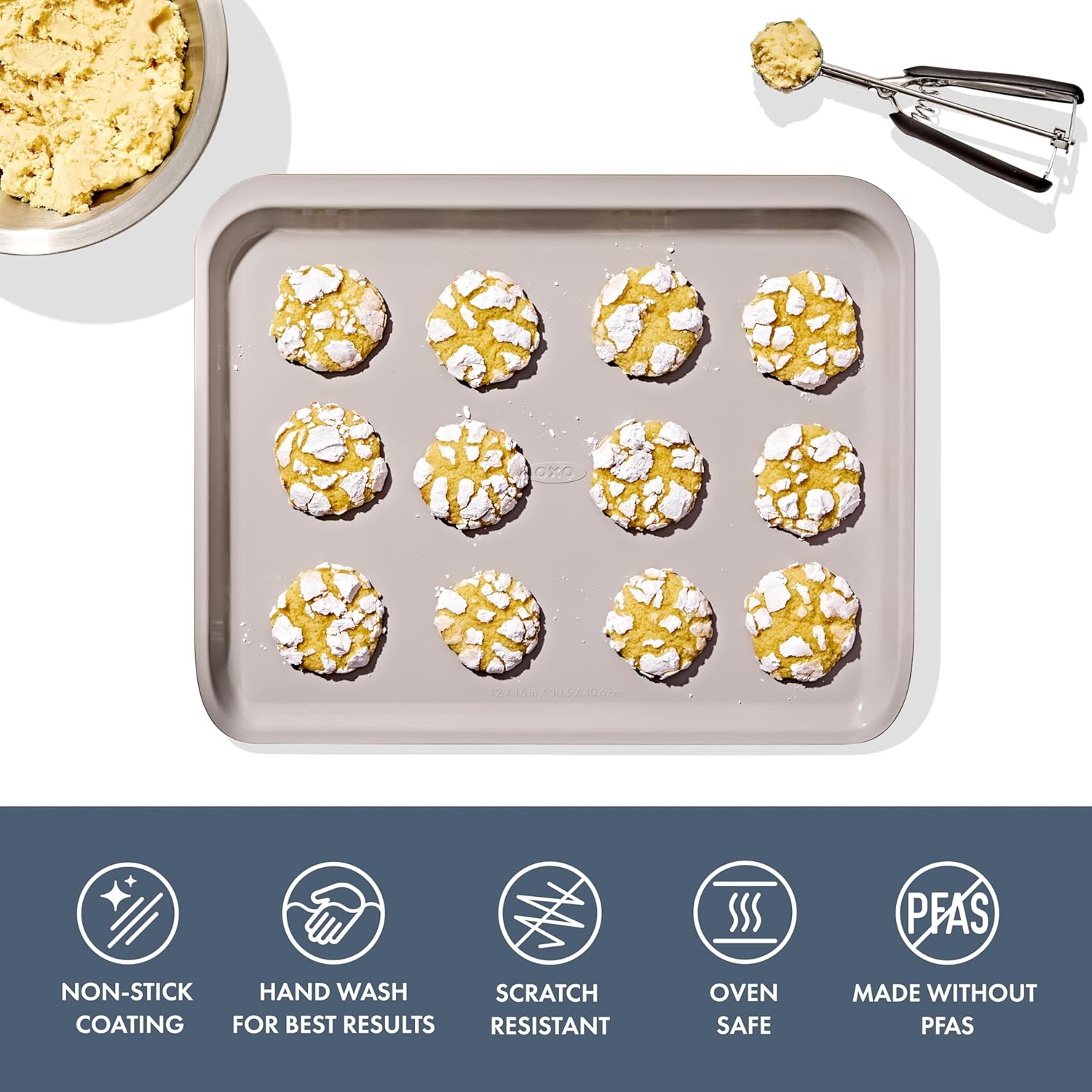 OXO Good Grips Non-Stick Pro Ceramic Coated Metal Bakeware Cookie Sheet – Storm Blue